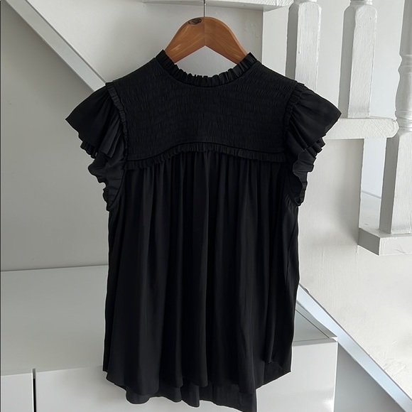 Ulla Johnson smocked baby doll flutter sleeve top - Picture 1 of 6